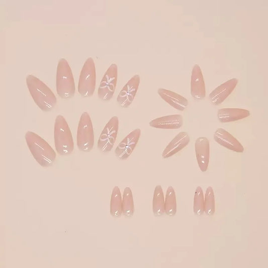 Z860 Private Label High End Extra Short Transparent Tapered French Tip Press on Nails With Special Place